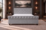 Pat Silver 180x200 cm Tapitat Catifea Taupe Somiera Inclusa (cod AF3409-10)