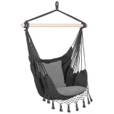 Hamac tip leagan suspendat pentru casa sau gradina, gri cu perne, 130x100cm, 150kg Household NewTrend