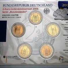 GERMANIA 2006 - 5 x 2 euro comemorativ -Holstentor Lubeck -A,D,F,G,J -blister/BU