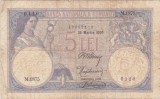 Bancnotă Rom&acirc;nia 5 lei 25 martie 1920, seria M.1875 0110, nr. 46862110