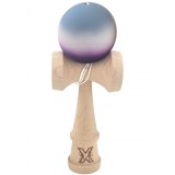 Kendama X Originala, Profesionala, Cyrax, Rubber Grip, din Lemn, 18 cm, Gri/Alb/Mov