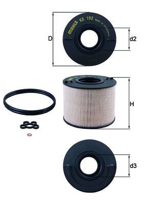 MAHLE KX 192D filtru combustibil foto