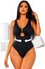 Costum de baie intreg Negru XL cu corset modelator subtiere talie elegant feminin