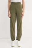 BOSS Orange pantaloni de trening din bumbac femei, culoarea verde, neted, 50531813