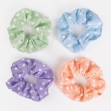 Elastice de par plisate cu inimioare, 4 buc, Multicolore, CMCLASS