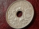25 centimes 1917, KM#867a, Tiraj relativ mic, stare UNC [poze]