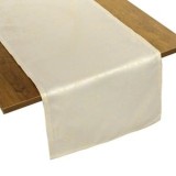 Runner Decorativ de Craciun, Ecru cu Model Frunze din Fir Auriu, 160x33cm, CMCLASS