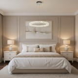 Lustra LED din cristal VENTANA, aurie, cu telecomanda, 25W, 39 cm