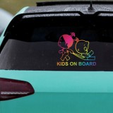 Autocolant auto Kids On Board, 14x12.5 cm, Multicolor, CMCLASS