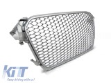 Grilaj mat gri tip RS potrivit pentru Audi A4 B8 sedan, break 2011-2015 cu deschideri pentru senzori de parcare Performance AutoTuning