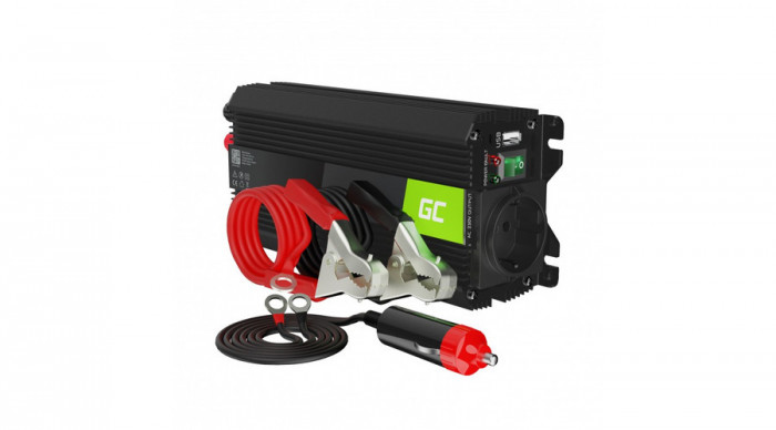 Green Cell Invertor de putere pentru mașină de la 24V la 230V (amplificator de tensiune) 500W / 1000W cu USB