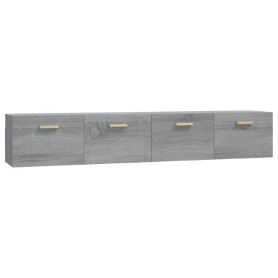 Dulapuri perete 2 buc. gri sonoma 100x36,5x35cm lemn prelucrat foto