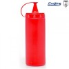 Sticla Dispenser Sosuri Heinner, 700ml, Plastic, Rosu, Cilindrica, Chef Line