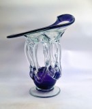 Vază / Fructieră Monumentală &bdquo;Jellyfish&rdquo; - J&oacute;zefina Krosno (Polonia), 33 cm / 4.2 kg