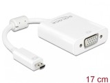 Adaptor micro-D HDMI la VGA cu Audio Alb T-M, Delock 65557