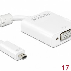 Adaptor micro-D HDMI la VGA cu Audio Alb T-M, Delock 65557