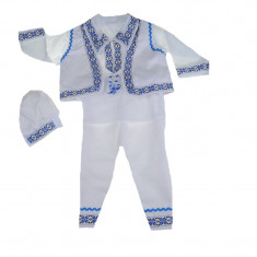 Costum de botez pentru baieti 4 piese Mini Junior CEB-13, Alb foto