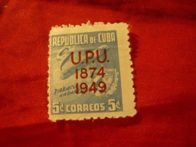 Timbru CUBA 1950 - 75 Ani UPU , val. 5C albastru foto