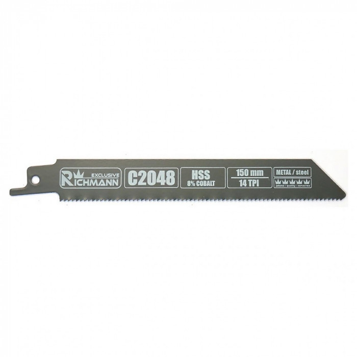 Panza, lama, fierastrau tip sabie, pentru metal, HSS bimetal-Cobalt, 14 TPI, set 5 buc, 150 mm, Richmann Exclusive