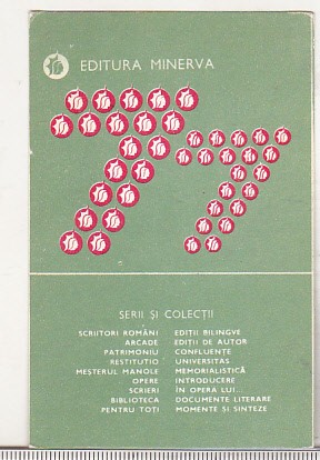 bnk cld Calendar de buzunar - 1977 - Editura Minerva