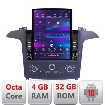 Navigatie Ford S-max 2006-2014 dedicata Ouad core 4+32 ecran vertical 9.7&amp;quot; DSP 360 FHD AHD Android radio gps internet KIT-smax-navi+EDT-E709 CarStore foto