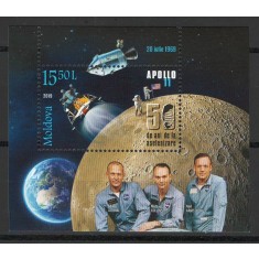 Moldova 2019 Mi 1112 bl 83 MNH - 50 de ani de la aselenizare