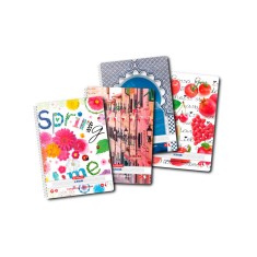 Caiet a5 100 file cu spirala patratele motiv enjoy life - economic