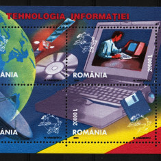 Timbre România, 2004 | Tehnologia Informaţiei - Mi. Bl. 336 - Cosmos | MNH | aph