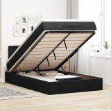 VidaXL Cadru pat otoman cu saltea, catifea neagră 120x200 cm 3311911