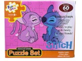 Puzzle copii Stitch 60 piese joc educativ 28x20 cm