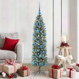 VidaXL Copac Artificial Slăb de Crăciun cu 150 LED Verde și alb 150 cm 3395288