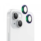 Folie de protectie Camera Spate Blueo Metal Frame pentru Apple iPhone 15 Plus / 15, Sticla Securizata, Multicolor