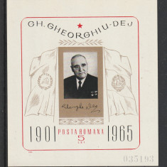 Romania 1966 - #623 Gheorghe Gheorghiu-Dej 1 An de la Moarte 1v S/S MNH