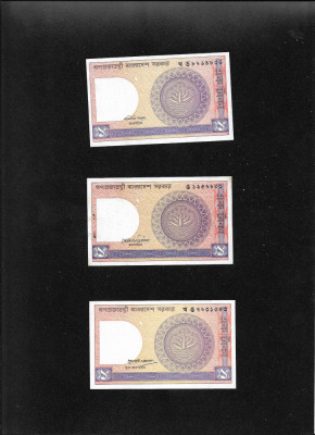 Set Bangladesh 3 x 1 taka semnaturi diferite foto