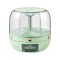 Dozator de cereale flippy, rotativ 360, 6 compartimente, capacitate 6 l, rezistent la umezeala, inchidere etansa, verde deschis