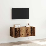 VidaXL Dulap TV de perete Lemn vechi 80 x 35 x 31 cm Lemn compozit