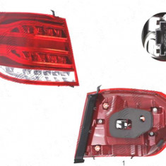 Stop spate lampa Mercedes Clasa E (W212) Combi, 02.2013-, spate, Stanga, fara &#39;Mercedes Benz&#39; inscription; partea exterioara; LED; red carcas