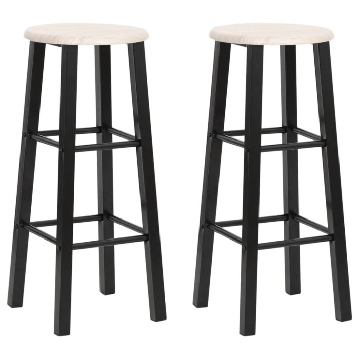 Scaune de bar, 2 buc., negru, MDF