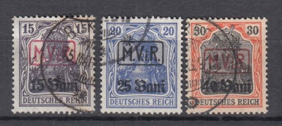 ROMANIA 1917 POSTA GERMANA SUPRATIPAR MVIR CU LITERE LATINE IN CHENAR STAMPILATA foto