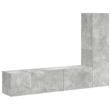 Cumpara ieftin Set de dulapuri TV, 3 piese, gri beton, lemn prelucrat