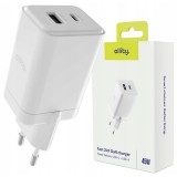 Incarcator Retea Allity ATC-01-45WAC GaN PD QC 1x USB-C 1x USB-A 45W Alb