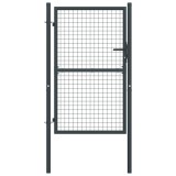 Poarta de gard din plasa, gri, 100 x 225 cm, otel galvanizat GartenMobel Dekor, vidaXL