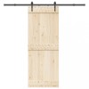 Set feronerie pentru uși glisante, negru, 213,5 cm, oțel