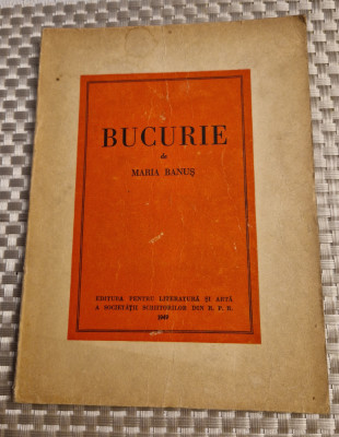 Bucurie poeme Maria Banus cu autograf foto