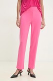 Joseph Ribkoff pantaloni femei, culoarea roz, drept, high waist, 143105S25