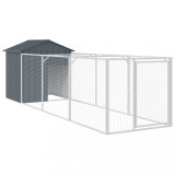 Cusca caine cu acoperis antracit 117x405x123 cm otel galvanizat