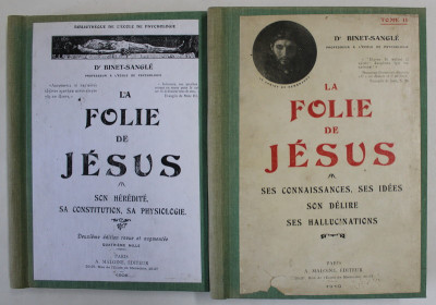 LA FOLIE DE JESUS par Dr. BINET - SANGLE , DEUX VOLUMES , 1908 -1910 foto