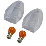 Lentile de semnalizare motocicleta albe, potrivite pentru Suzuki DL V-Strom GSF GSR GSX F S Performance AutoTuning