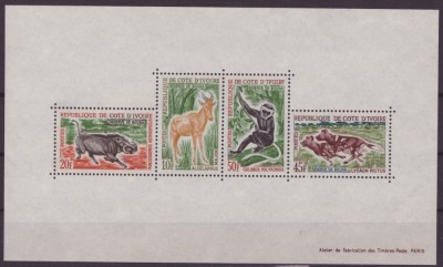 48-COASTA DE FILDES 1963-Animale-miniset cu 4 timbre nestampilate,MNH foto