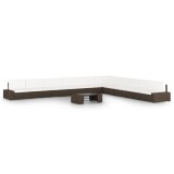 vidaXL Set mobilier de grădină cu perne, 11 piese, maro, poliratan